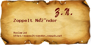 Zoppelt Nándor névjegykártya